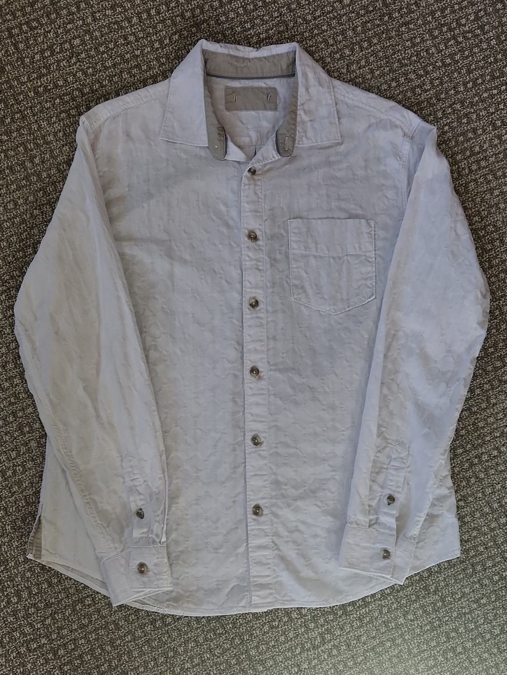 Carbon2Cobalt Men's Lightweight Textured Long-Sleeve Shirt - White Size M
